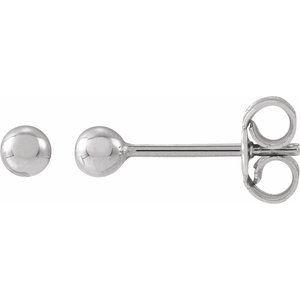 14K White Gold 3 mm Ball Earrings