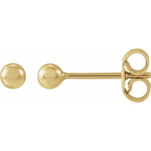 14K Yellow Gold 3 mm Ball Earrings