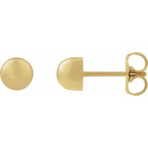 14K Yellow Gold Dome Stud Earrings