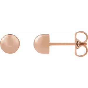14K Rose Gold Dome Stud Earrings