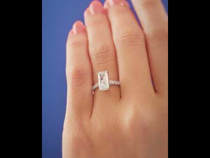 Radiant lab-grown diamond pavé engagement ring video
