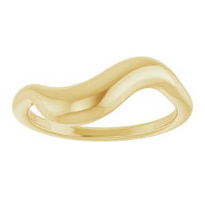 Puffed freeform ring in 14K yellow gold, front view