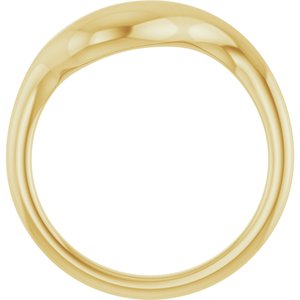 Puffed freeform ring in 14K yellow gold, rear view
