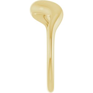 Puffed freeform ring in 14K yellow gold, side profile