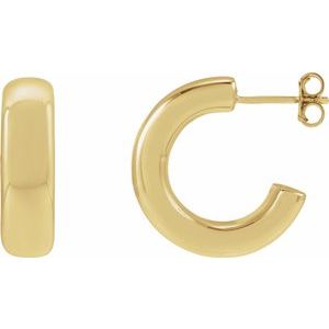 14K Yellow Gold Electroform Puffed 20 mm Hoop Earrings