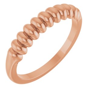 14K Rose Gold Puffed Stackable Ring