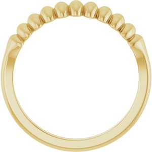 Puffed stackable ring in 14K yellow gold, rear view