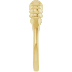 Puffed stackable ring in 14K yellow gold, side profile