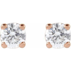 1/4 CTW lab-grown diamond stud earrings in 14K rose gold, alternate pair view