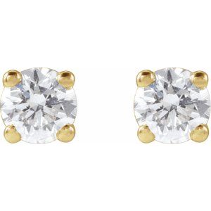 1/4 CTW lab-grown diamond stud earrings in 14K yellow gold, alternate pair view