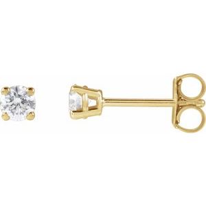 Yellow Gold 1/4 CTW Lab-Grown Diamond Stud Earrings